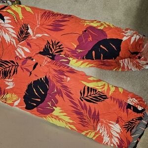 Vibrant Tropical Print Pants